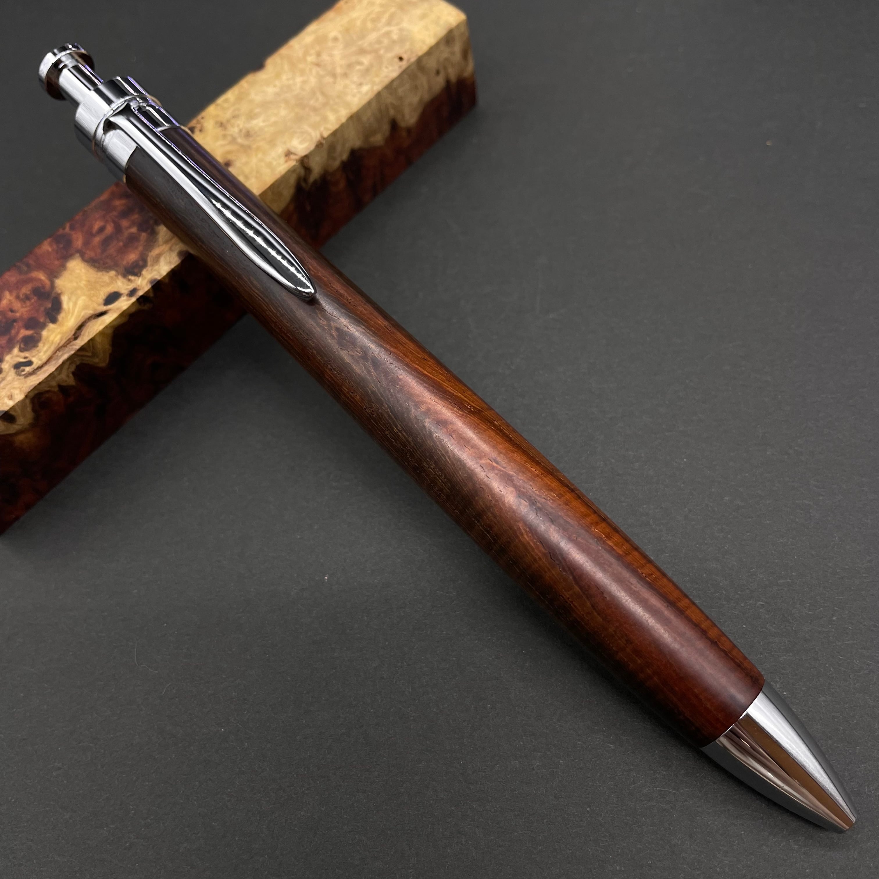 スタビライズドウッド 栃瘤】木軸ペン 三神シャープ1000 / 三神ボール