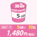 [インスタントWi-Fi]追加データ 5GB(有効期間30日)