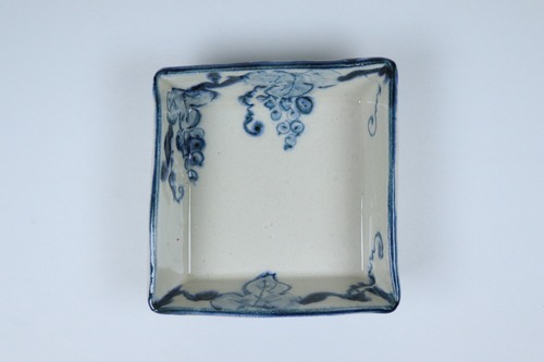 安南　四角鉢　葡萄【B級品 特価】