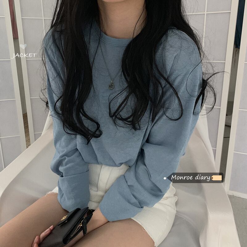 ベーシックシャツ Tシャツ レディーススタイルスプリングルーズトップス ロング 春物 モンロー34661593443