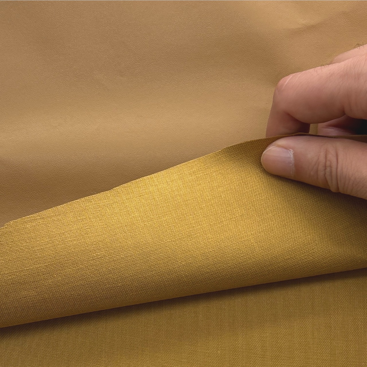 ★CT152◆オーダー1m単位◆SALE◆合皮レーザー裏地生地◆マスタードブラウン系