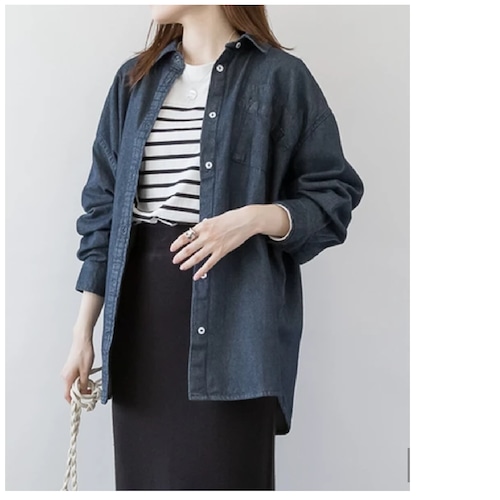 LARU(ラルー) デニムシャツ/M～L/ONE Wash/WD-0399