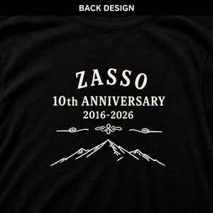ZASSO 10周年記念 Tシャツ｜10th ANNIVERSARY 2016-2026｜ブラック S〜5XL
