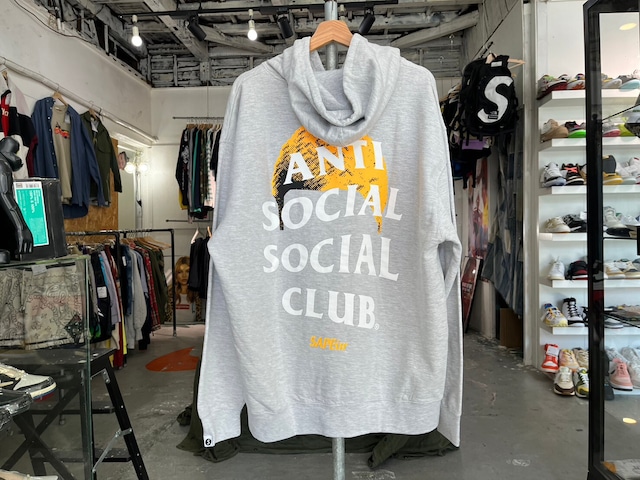 SAPEur × ANTI SOCIAL SOCIAL CLUB HOODIE GREY XL 31779