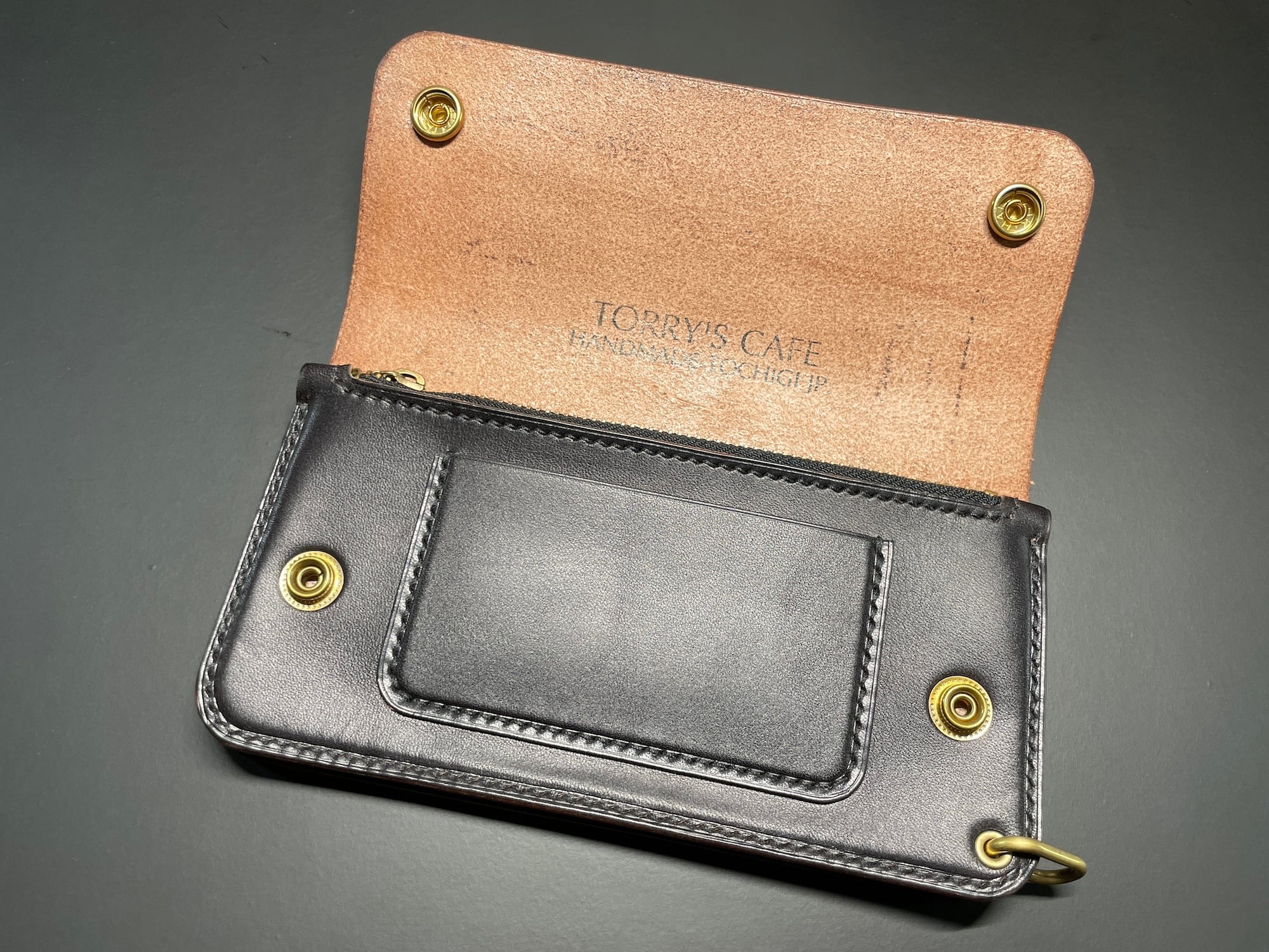 在庫品】トラッカーウォレット/栃木レザー・ブラック | 革工房Torry's Cafe