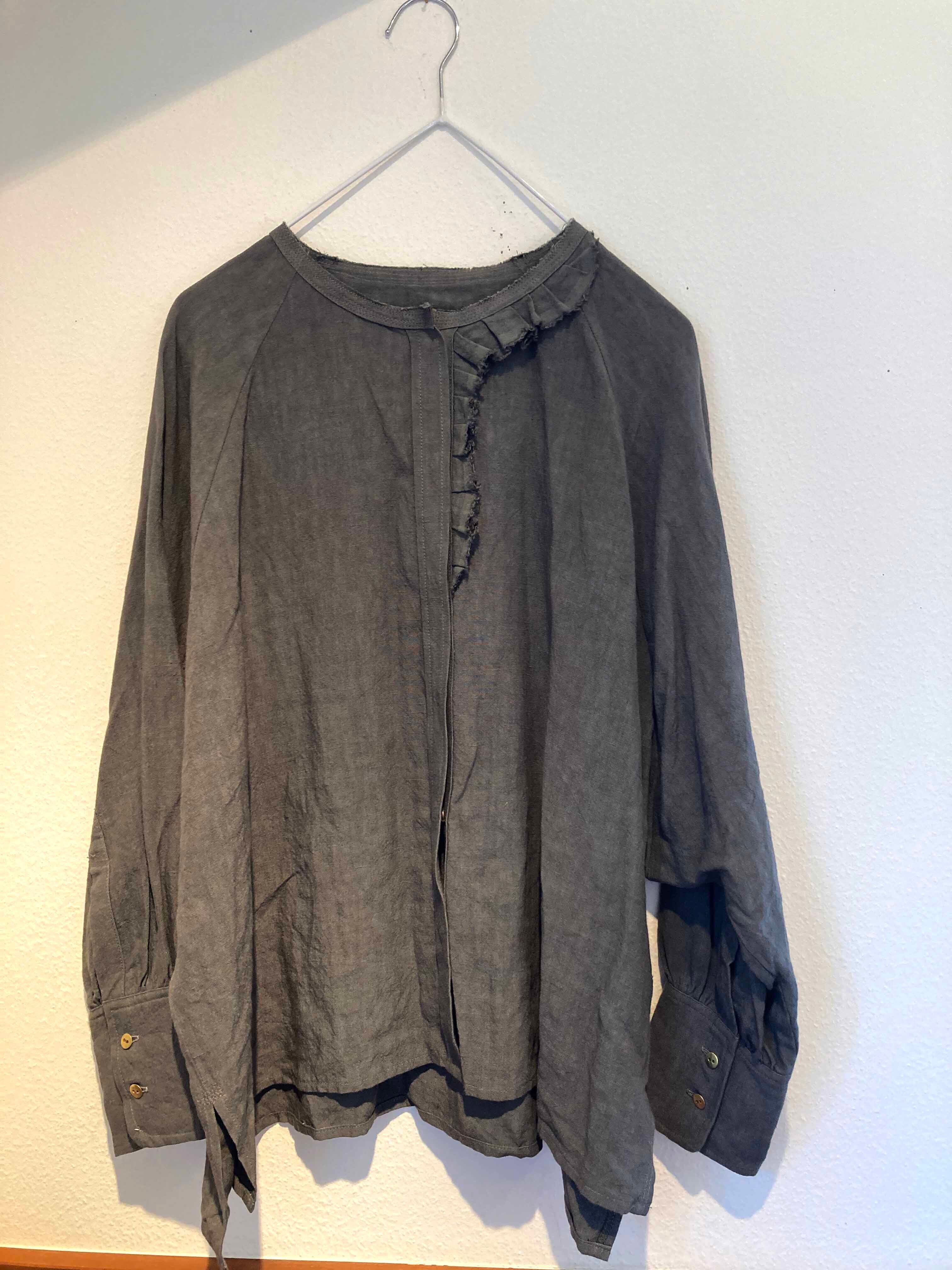 すずきみき (テキスタイル)リネンシャツ カーキS