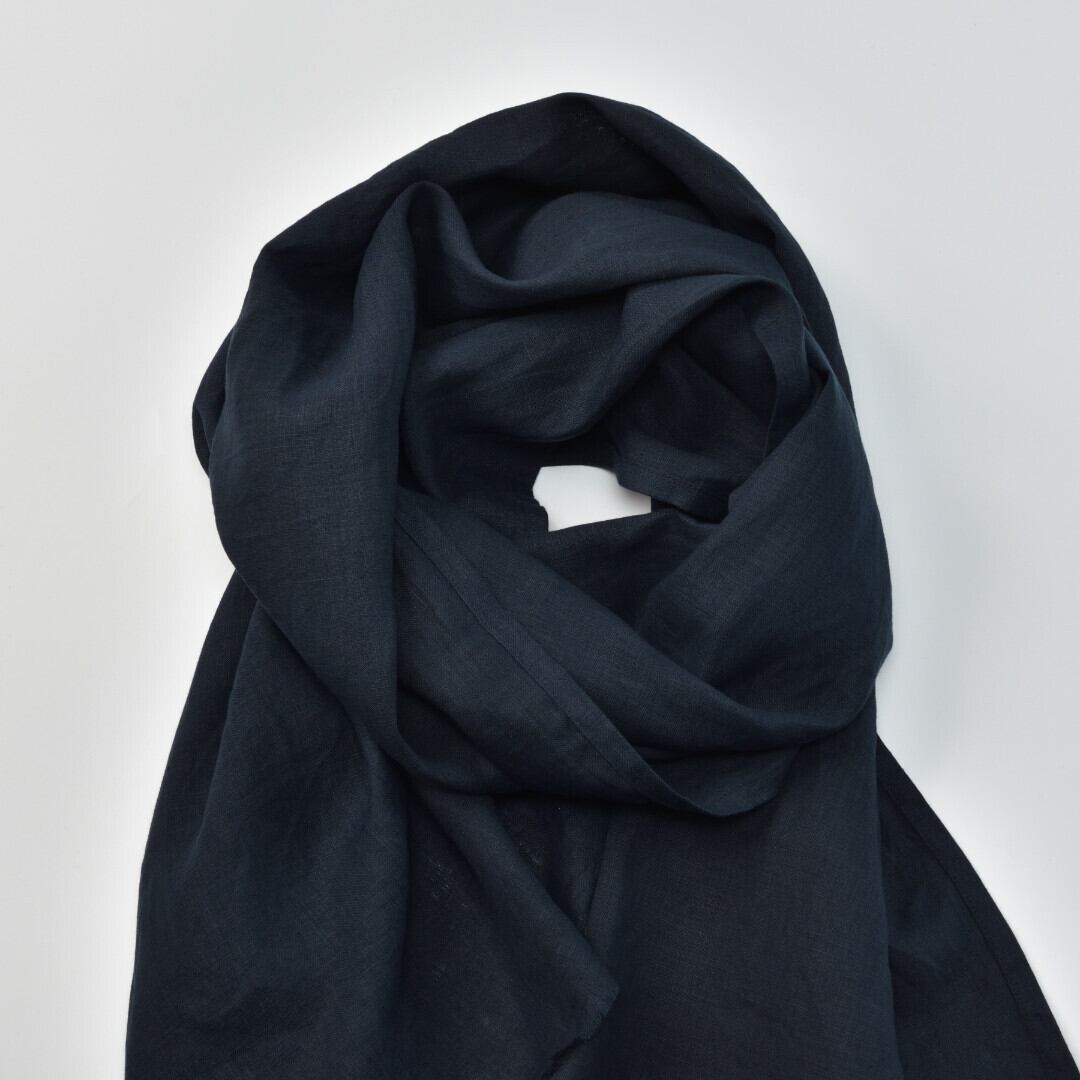 prit プリット 平織りリネンストール・ネイビー