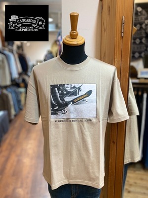 usboarder T-shirt S/S フォト スケボーT スケートデッキ　Greige グレージュ　skate フォト　Tシャツ　デッキテープ 刺繍　ユーエスボーダー　T-shirt