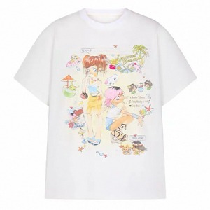 [BETWEENAND] Summer White Round Neck T-Shirt