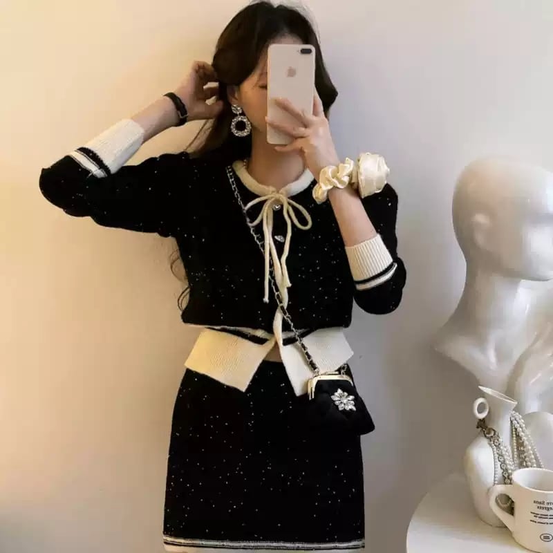 ベリアミミ　アメスリリボンニットセットアップ　S アメスリリボンニットセットアップ