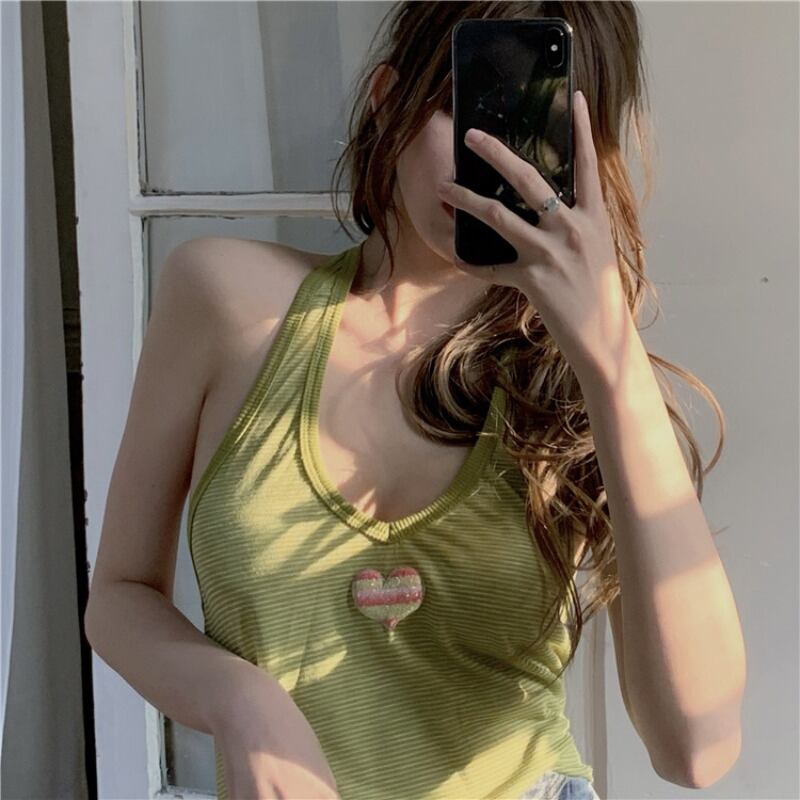 サマーストライプショートホルタートップス 夏物 ブラックストロベリース88830681727