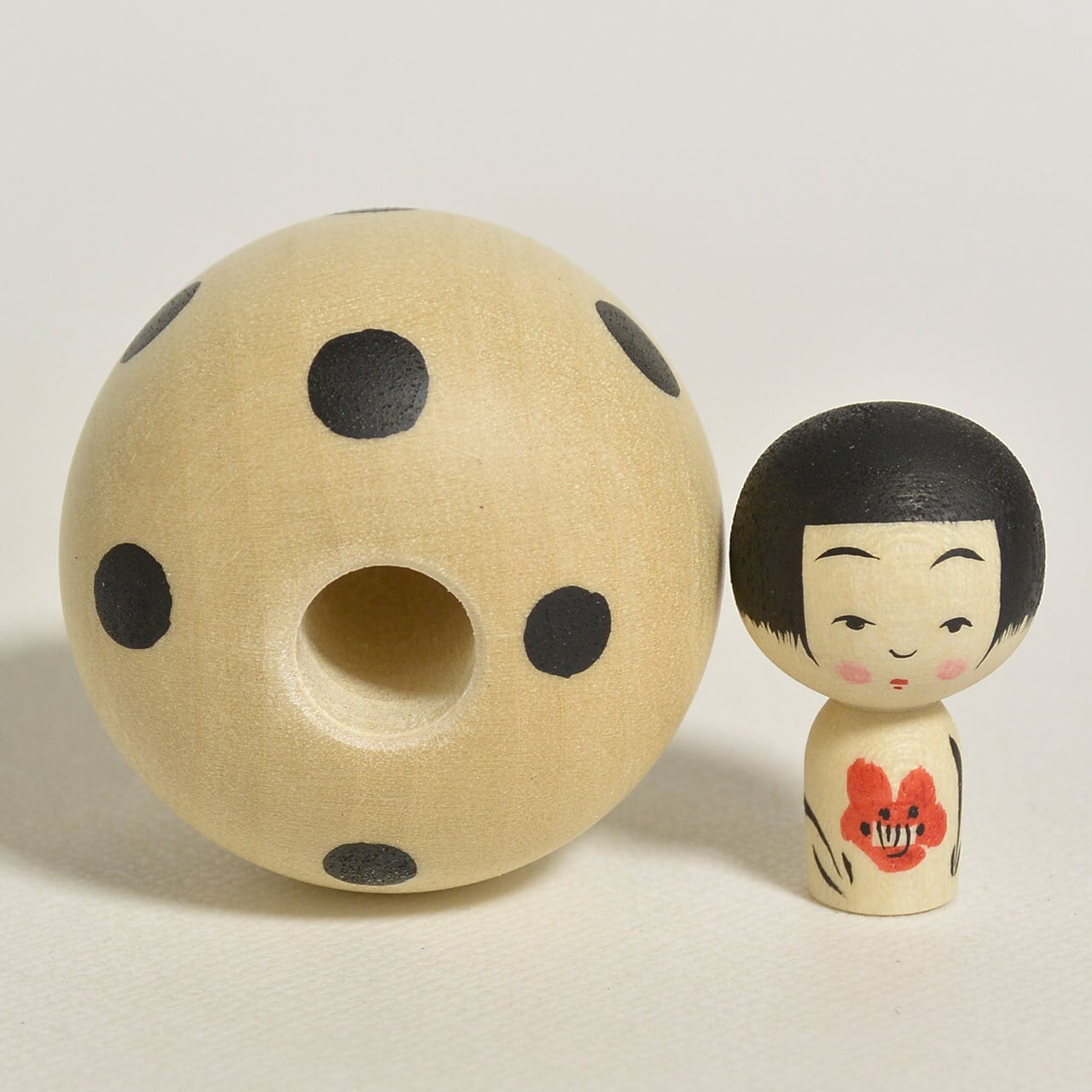 豆大福ちゃんこけし 約1.5寸 約4.5cm 鈴木明 工人（作並系）#2469