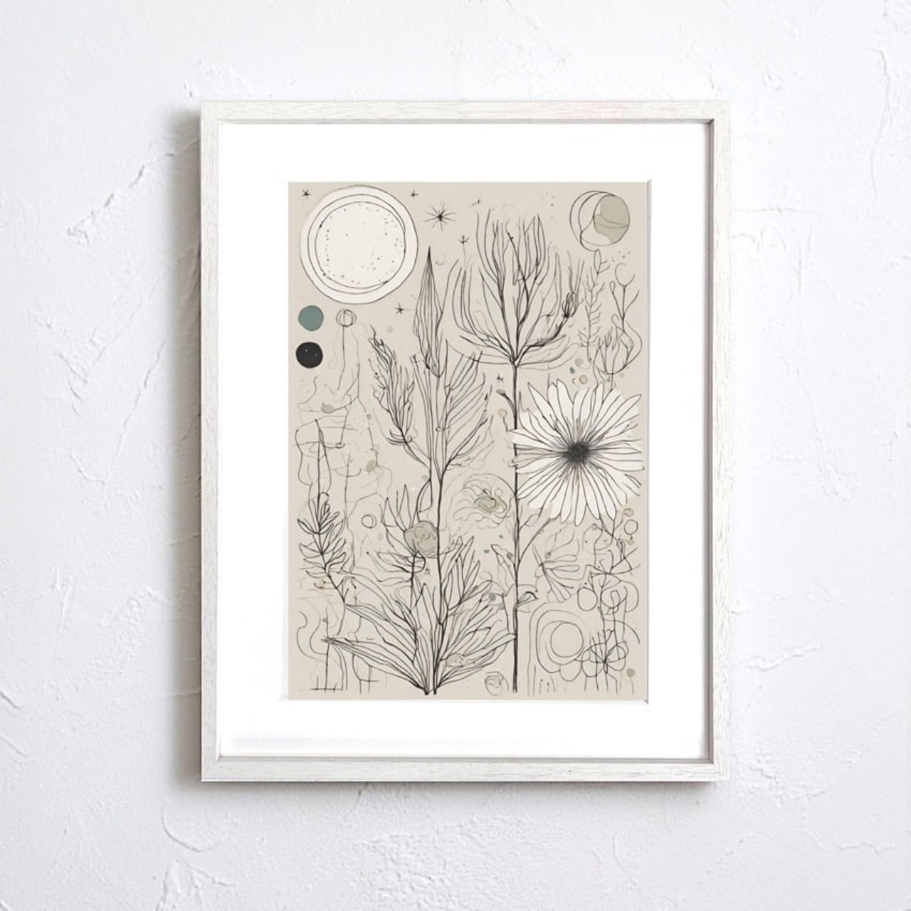 Misty｜北欧ミニマルに馴染む静かなボタニカルアート｜優雅で少し物寂しい雰囲気を届ける上質ポスター｜A2ポスター