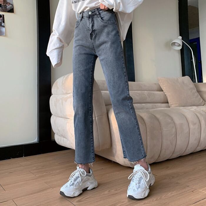 サマーストレッチカジュアルパンツ ハイウェストジーンズ レディース エラスティック 伸縮 夏物 YY-ファッション32713532958