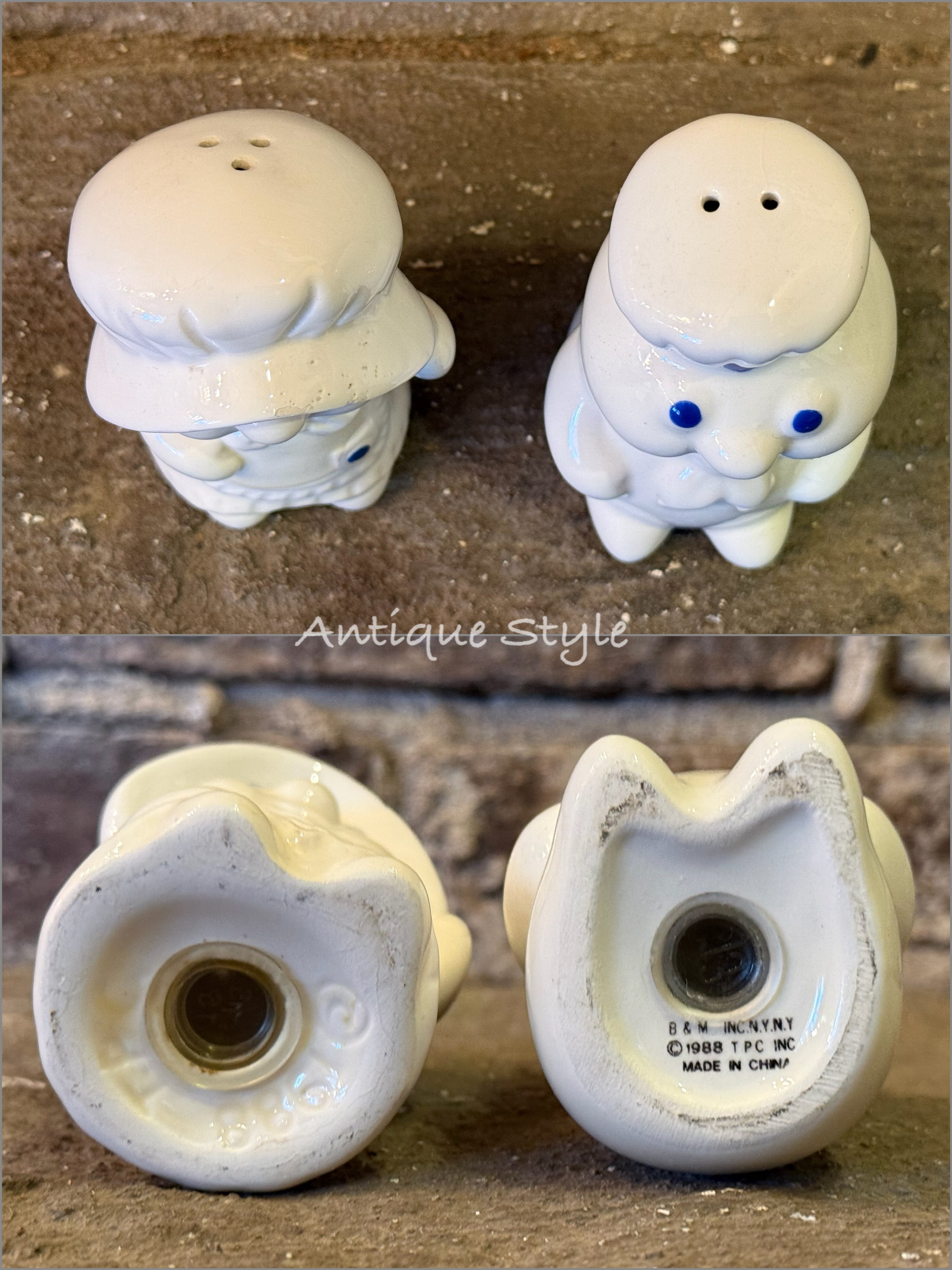 1988's 陶器 Doughboy ドゥーボーイ ソルト＆ペッパーセット ポッピン