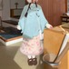 リボンフリンジポンチョコート ・79099