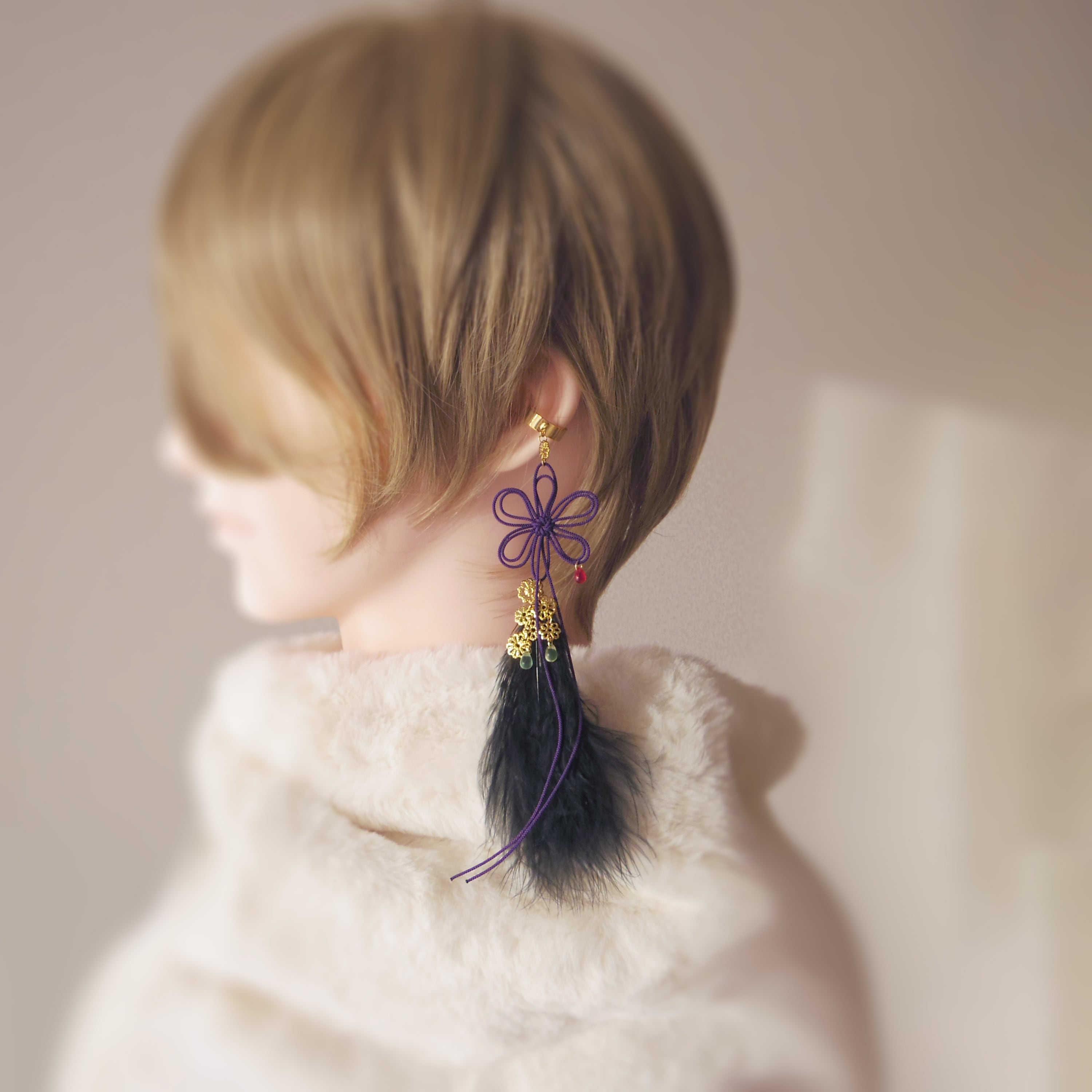 かたっぽイヤーカフ「ツヤカゼニキク」