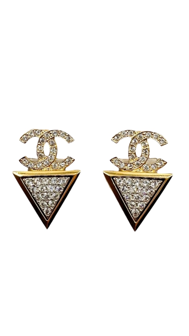 CHANEL シャネル C24S ココマーク ラインストーン ピアス 34648-202610
