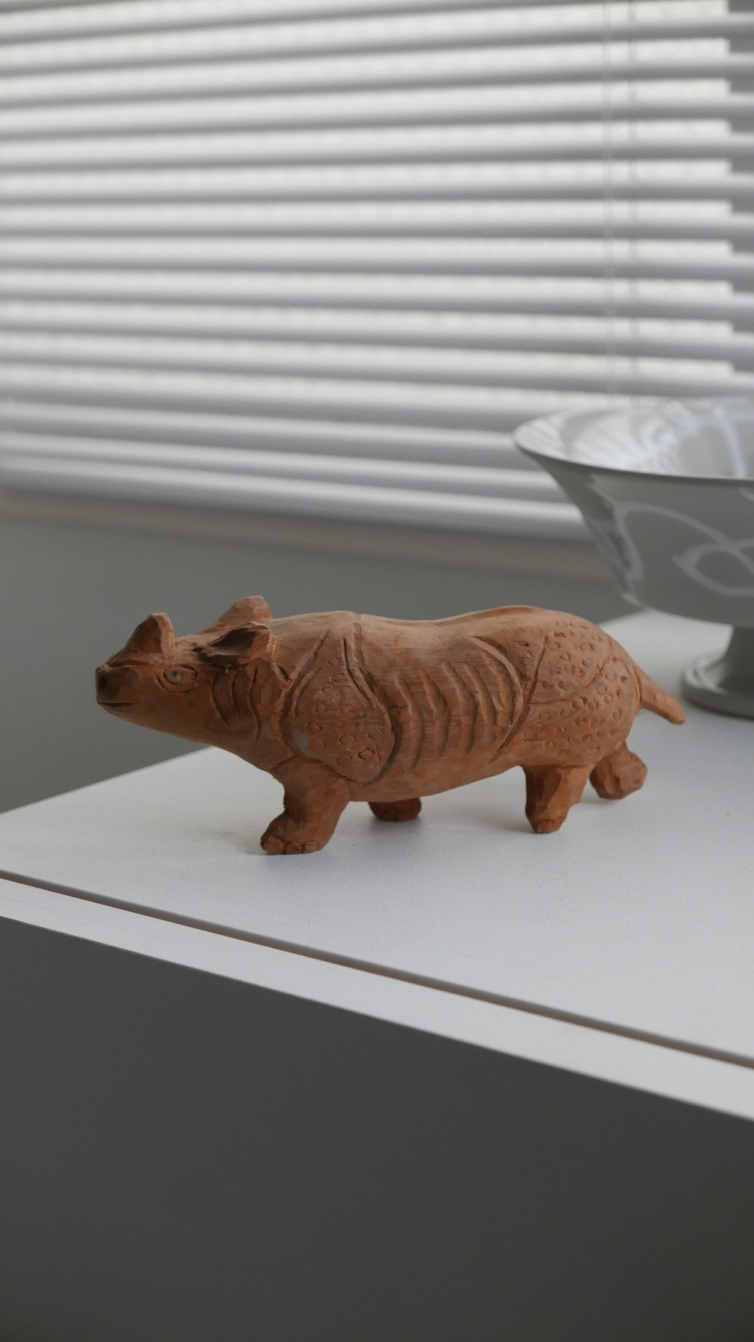 old wooden carving , rhinoceros ( maybe... ) #2