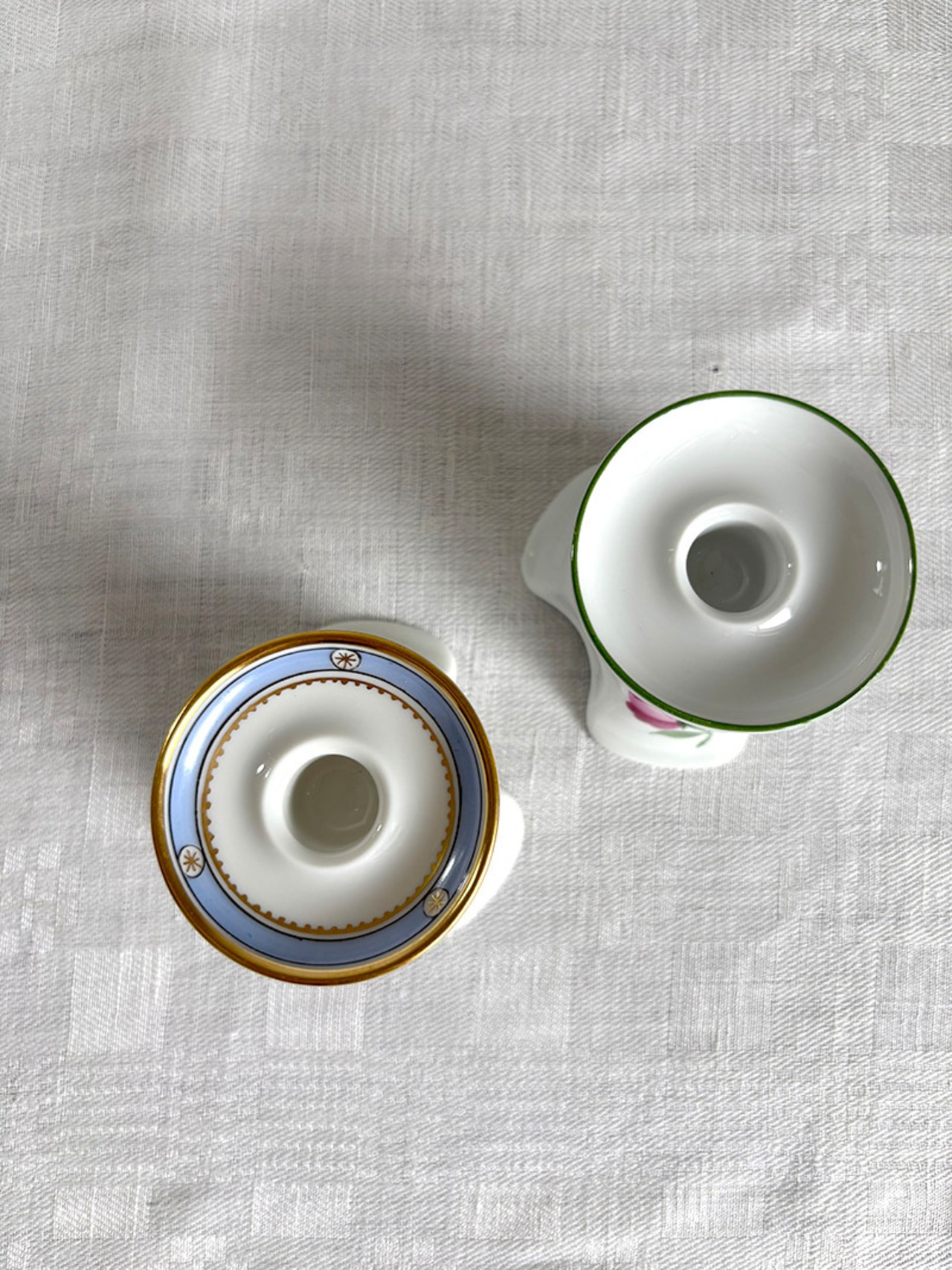 キャンドルホルダー　蝋燭立て　アウガルテン　2個セット　薔薇　野花　12otej7