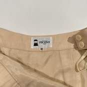 studio PICONE ピッコーネ お花刺繍デザイン リネン混 フレアスカート38/ベージュ