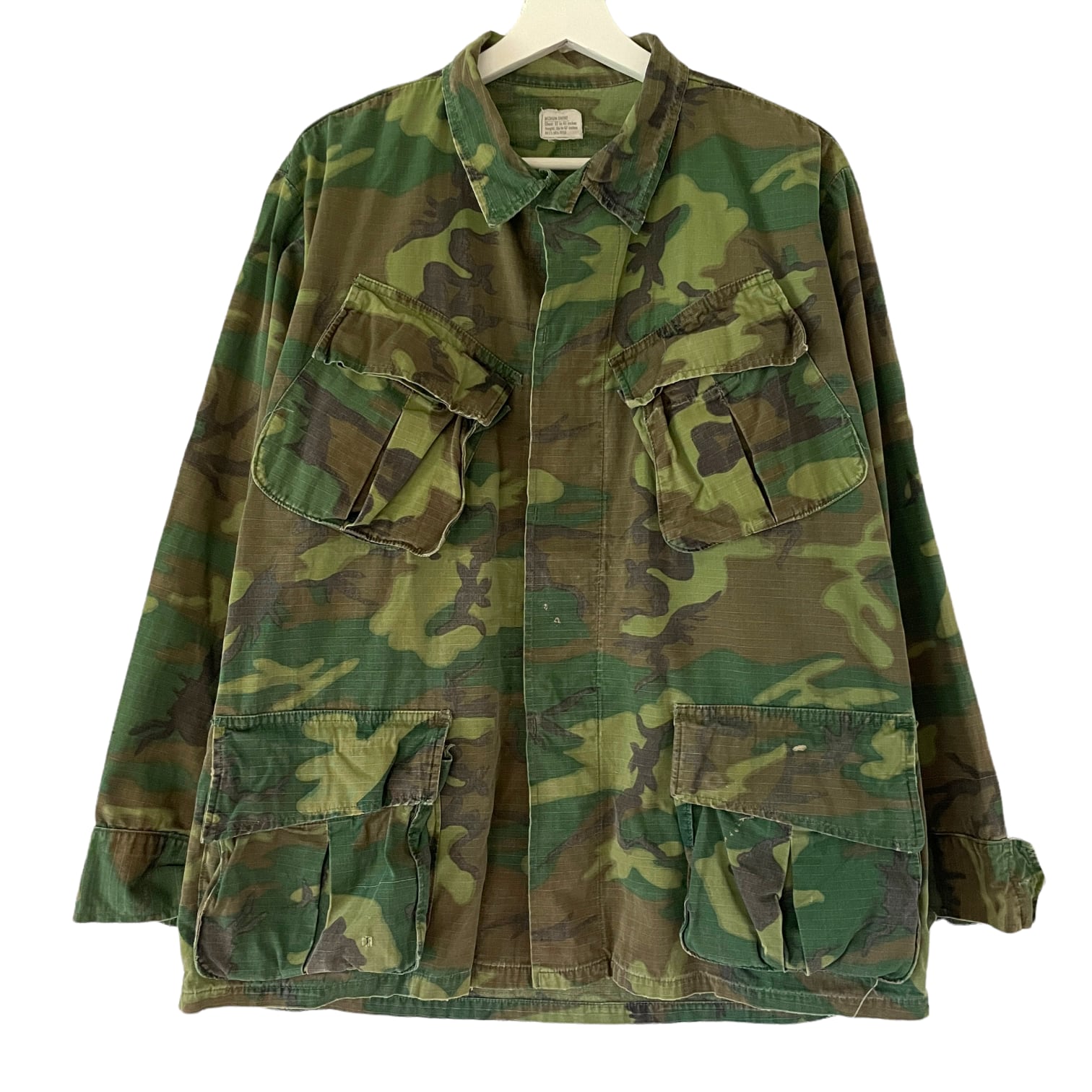 60's U.S.ARMY ERDL Green leaf Jungle fatigue jacket 5th【M-S ...