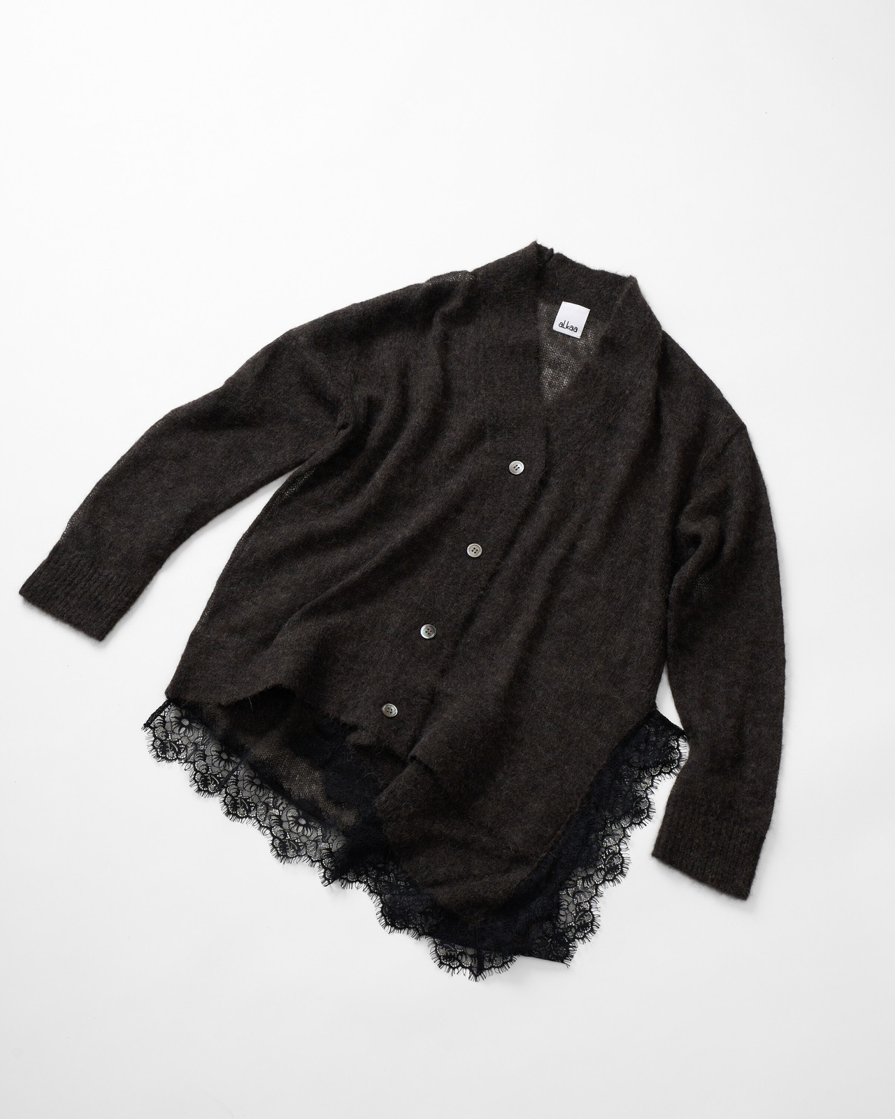 Lace Hem Sheer Cardigan knit