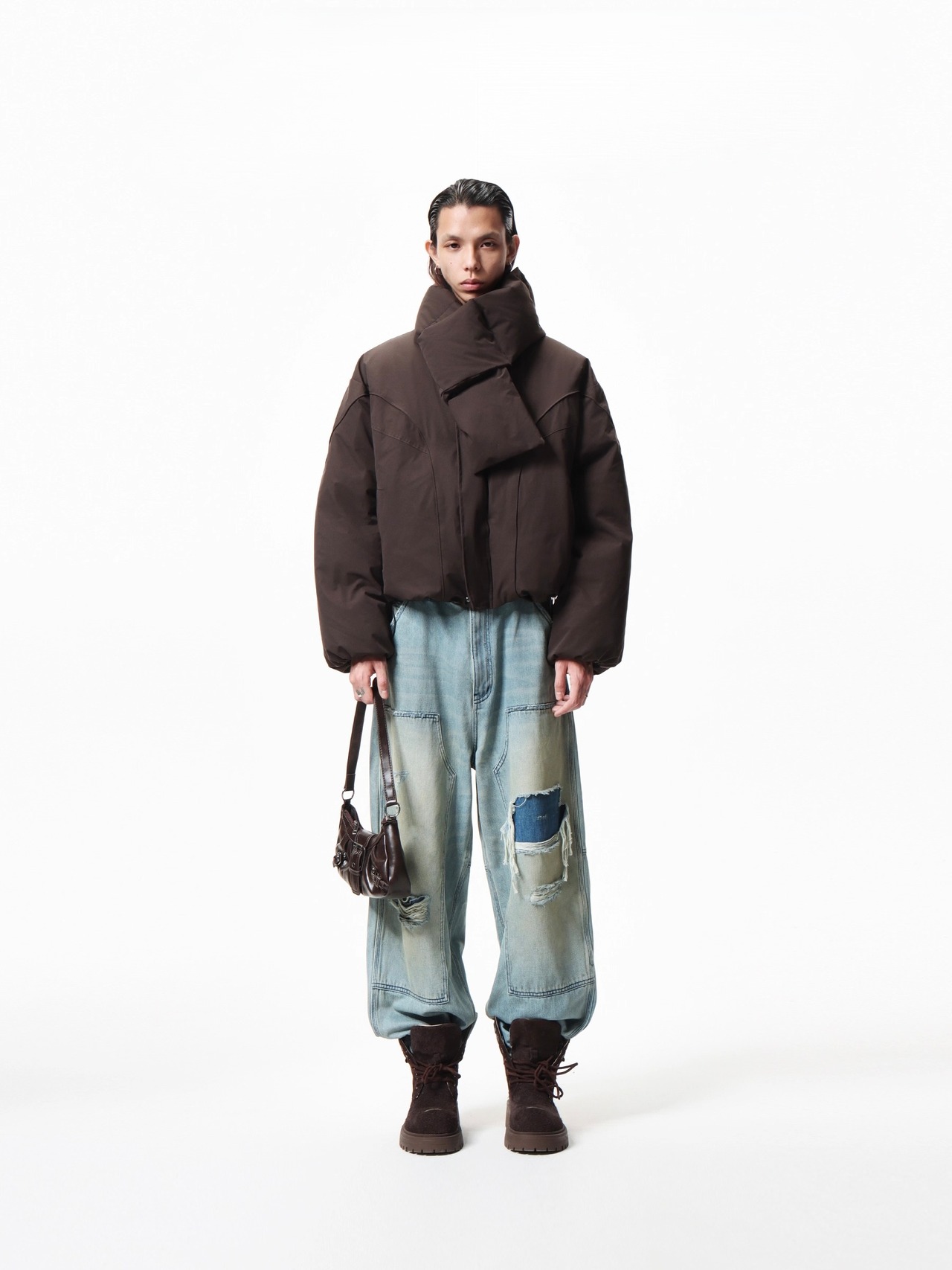 BOOGOOVOGUE Scarf Collar Puffer Jacket