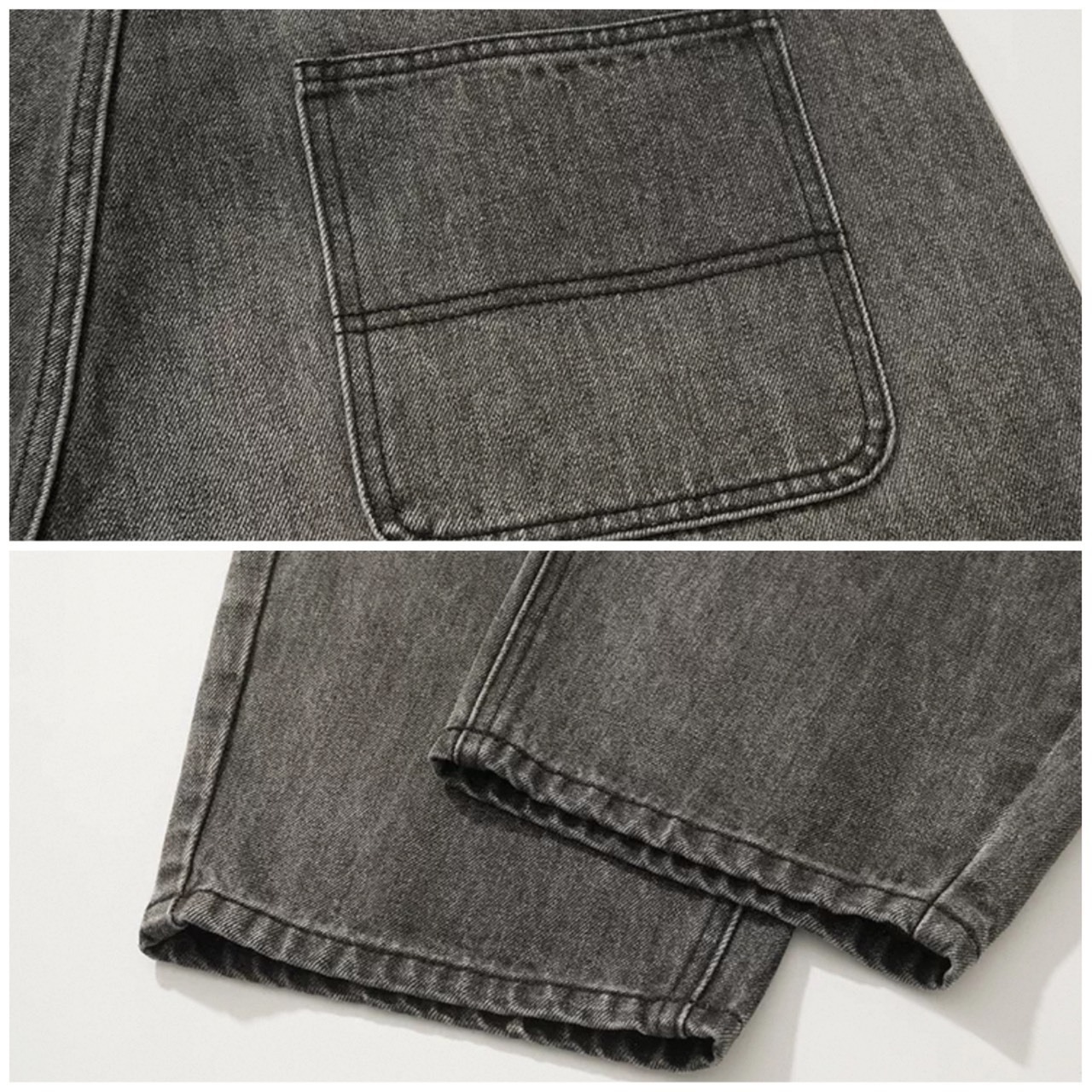 Whisker wash wide leg jeans 1524 - 18