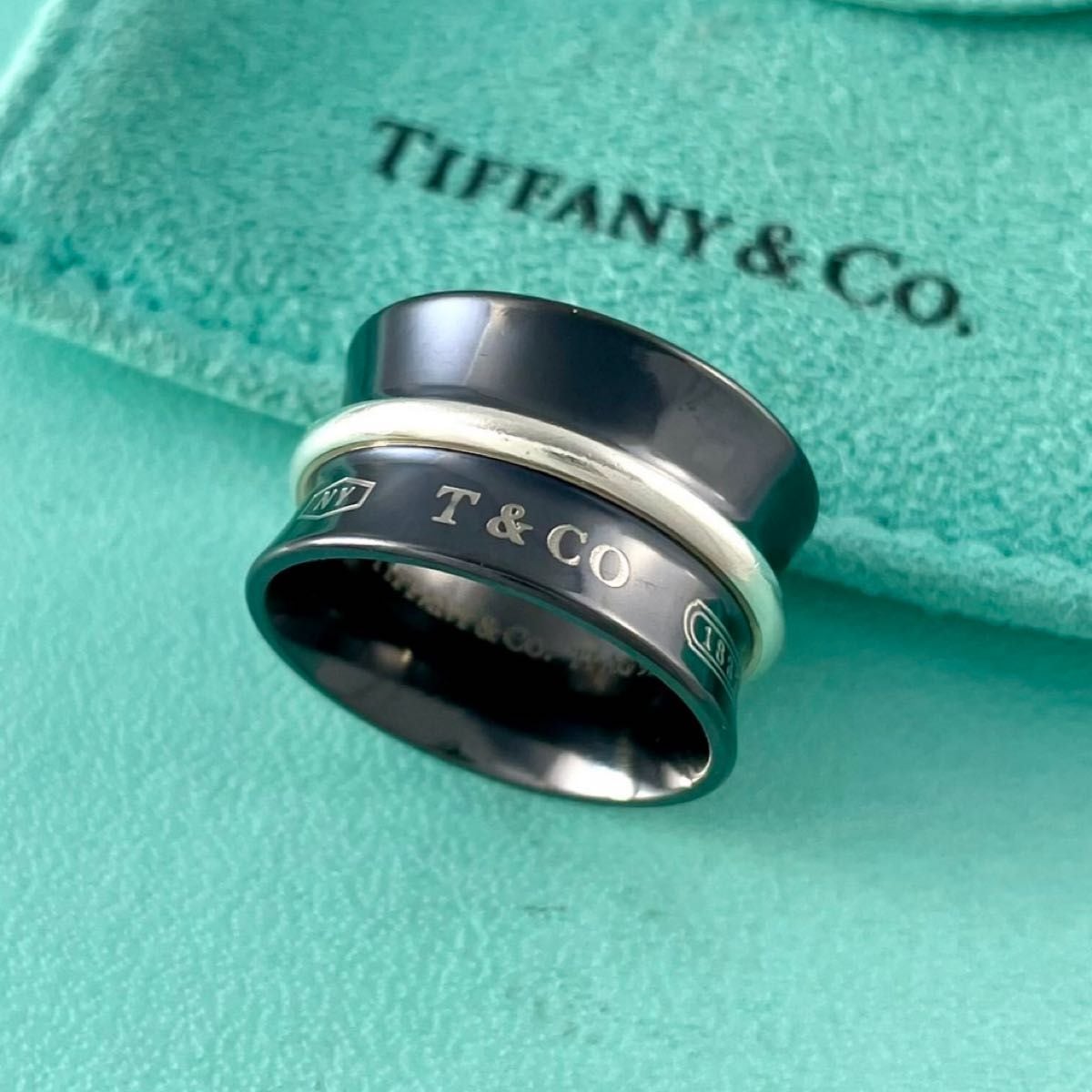 ティファニー 15号 1837 ナロー リング ブラック チタン XP6fe
