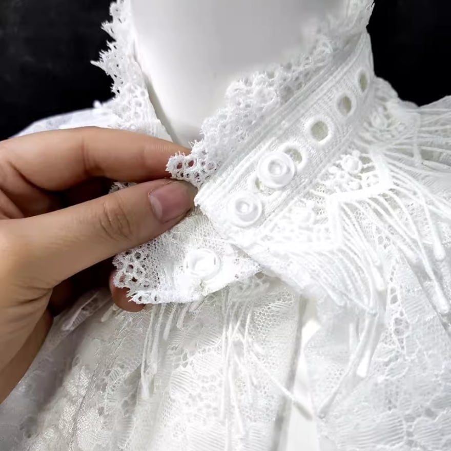 クトゥルーシスター 白黒色ワンピース と付け襟 ゴシックロリータ