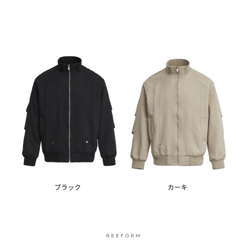 ナイロンジャケット メンズ ジップ付きシンプル カジュアル 春アウター 無地/ カーキRF-26SP-055