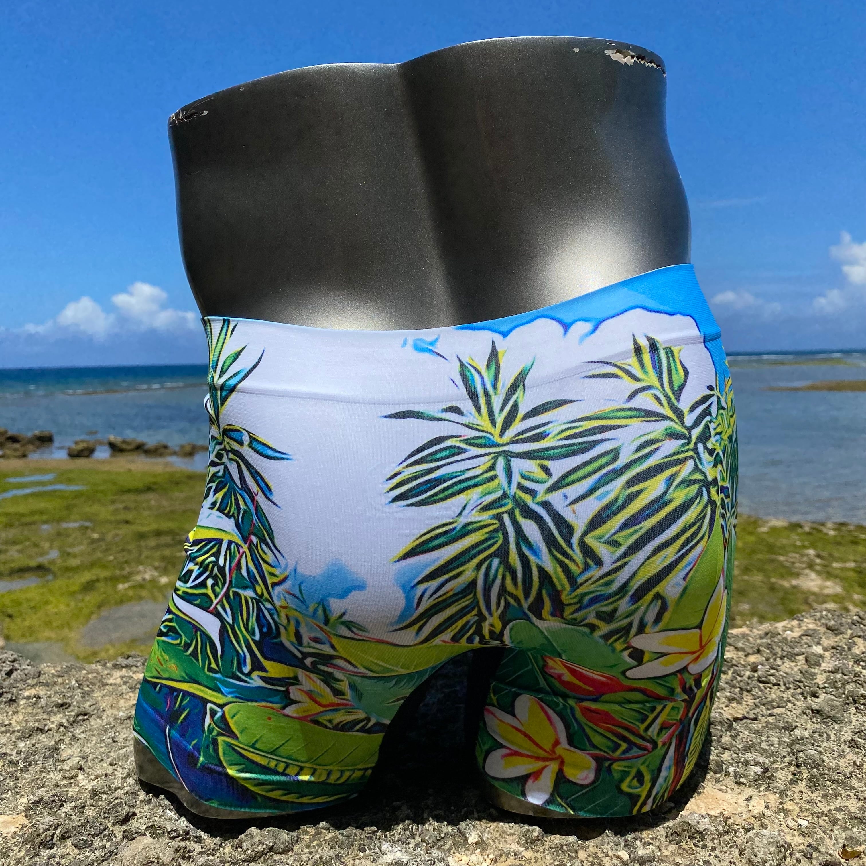島パンツ〈トロピカル〉沖縄限定　シームレス　ボクサーパンツ　メンズ　レディース　アンダーウエア
