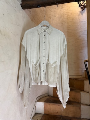 SANCTAMUERTE | DRAPED SHEER SHIRT