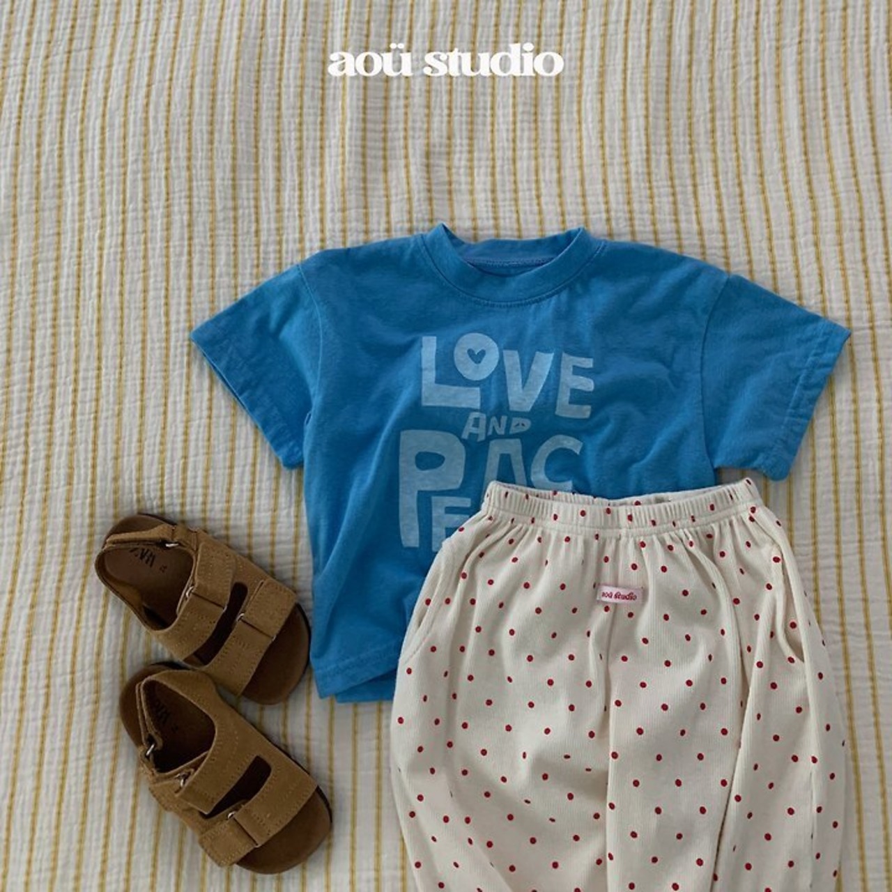 【取寄/韓国直送】aou studio 26/SM love & peace Tシャツ|夏服|韓国子供服