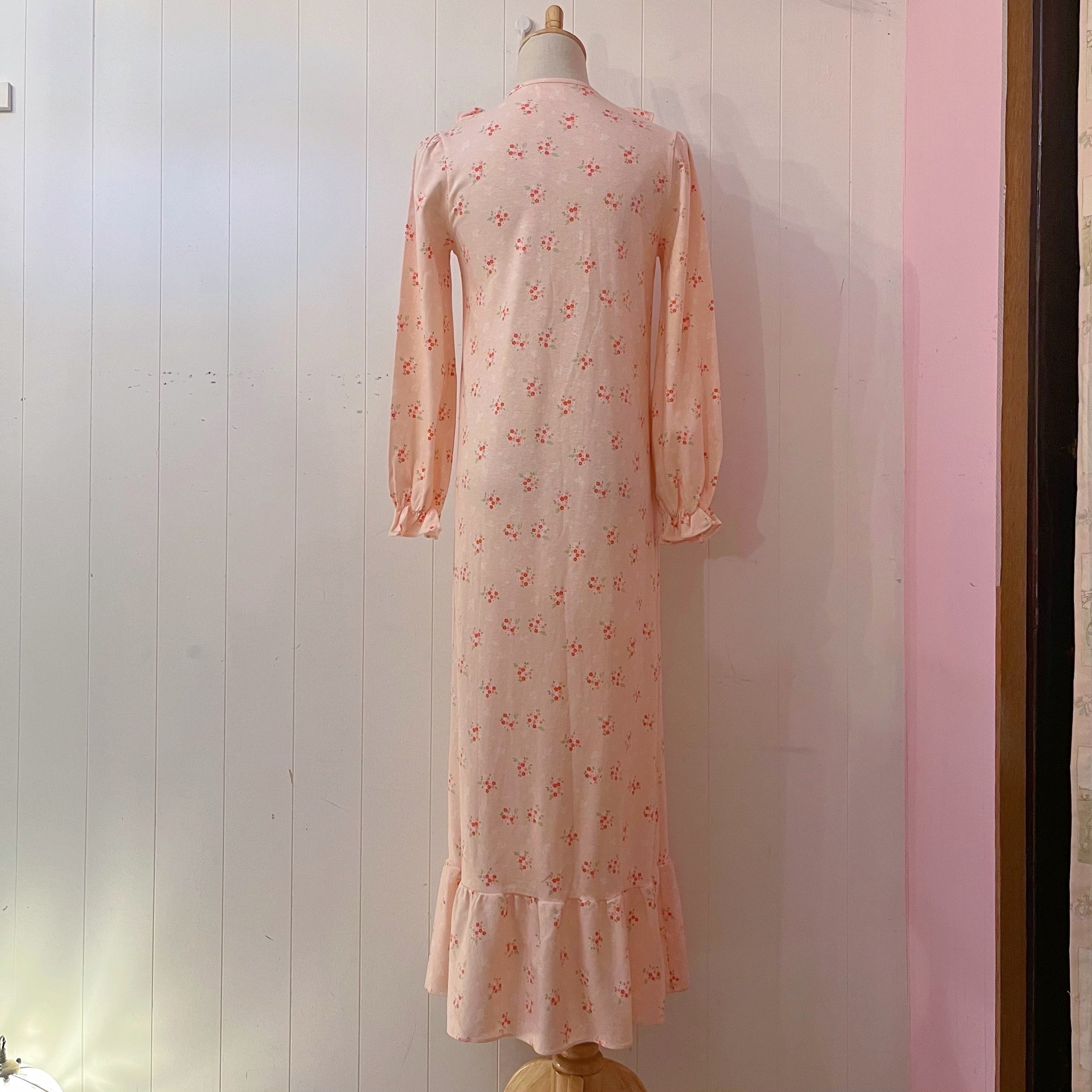 pink flower ribbon neglige one-piece