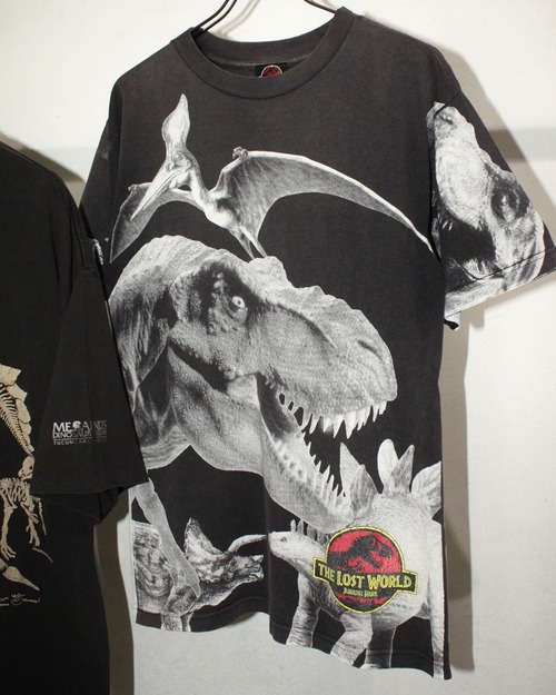 90s (1997) JURASSIC PARK "THE LOST WORLD" All-Over Print Tee USA製