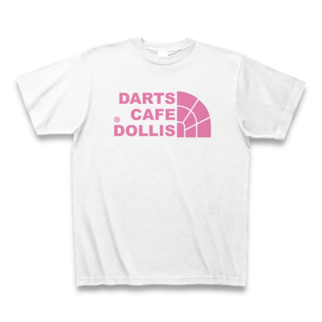 DOLLiSフェイスロゴTシャツ（白／ピンク）