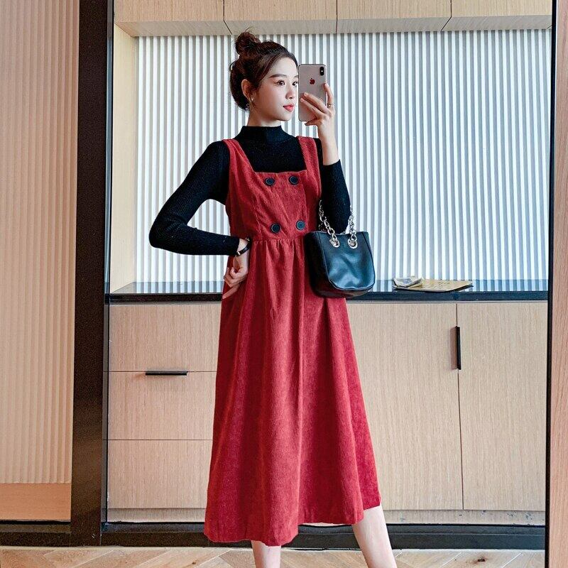 【新作】【送料無料】 9568＃秋冬マタニティドレスセット看護ニットシャツ+よだれかけドレススーツ服妊娠中の女性妊娠中 オータム 秋物 ウィンター 冬物 AL expec487122092902