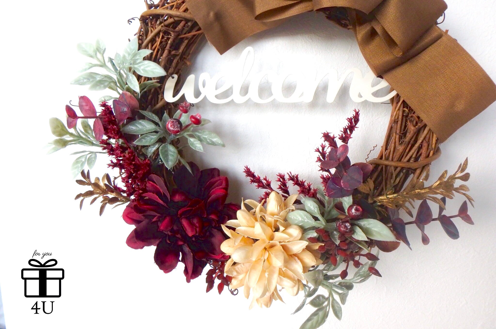 専用】耳型 レッドゴールド Xmas クリスマス ウェルカム フラワー