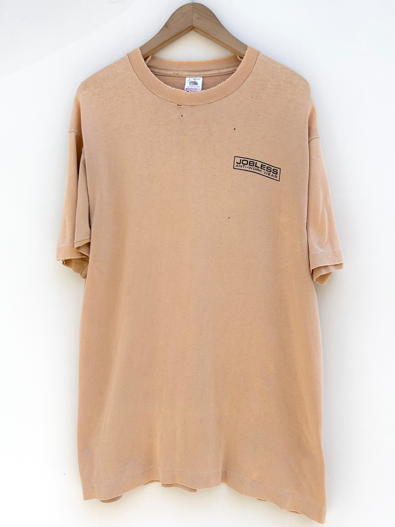 〜90s JOBLESS ANTI-WORK WEAR "SHINNING" Tee MADE IN USA Size L