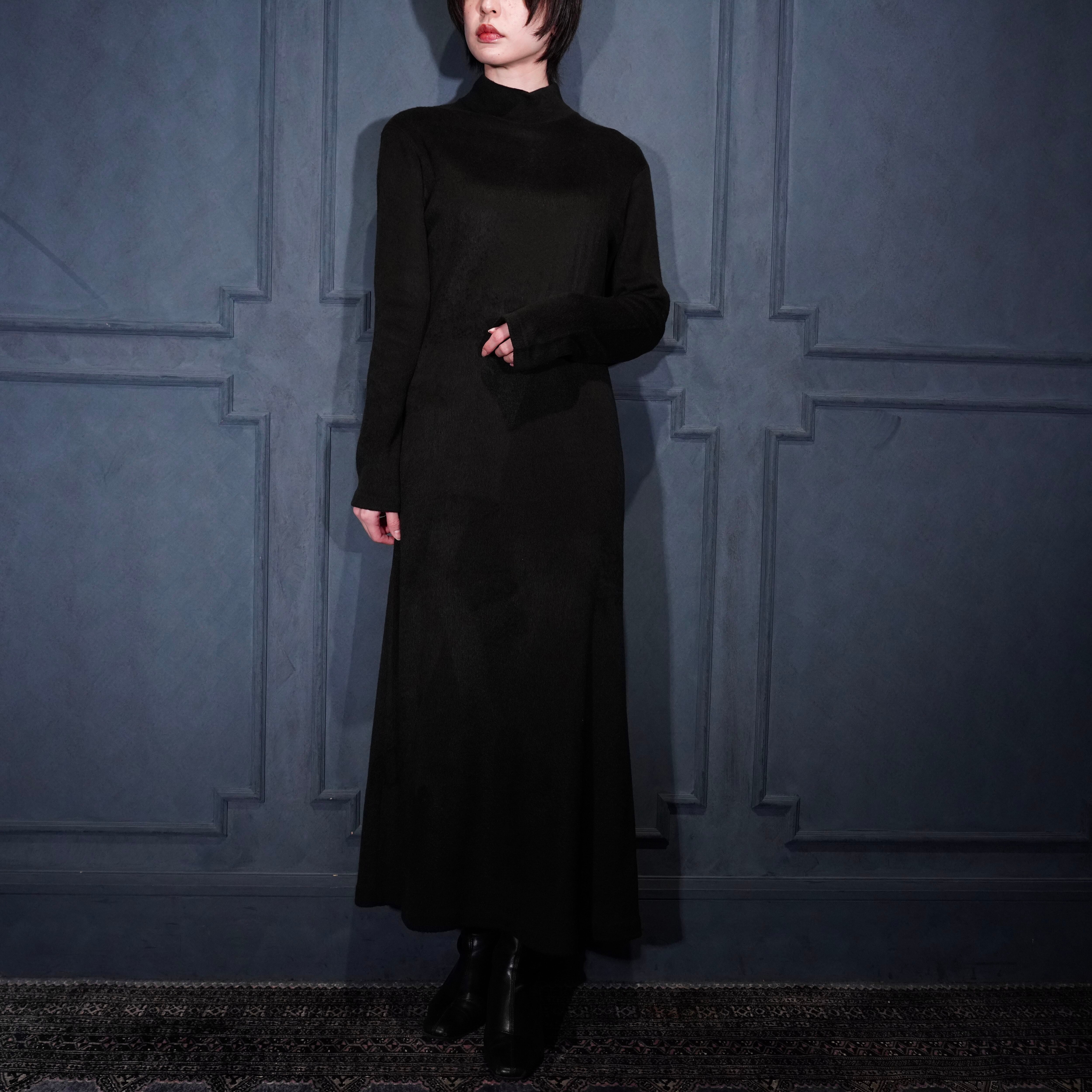 YOHJI YAMAMOTO NOIR HIGH NECK KNIT LONG ONE PIECE/ヨウジヤマモト