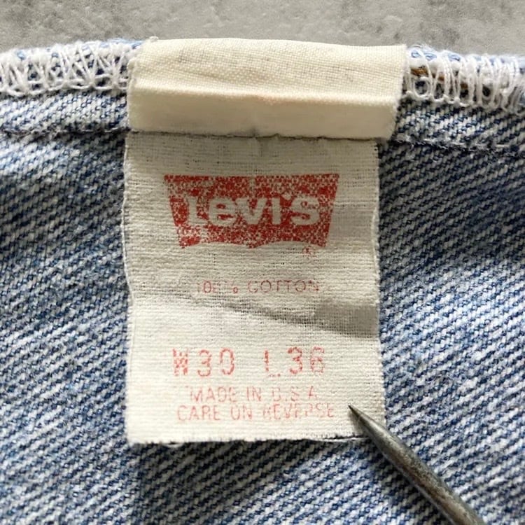 W30 L36】90's US.Levis 501 リーバイス バレンシア工場(555) ボタン裏
