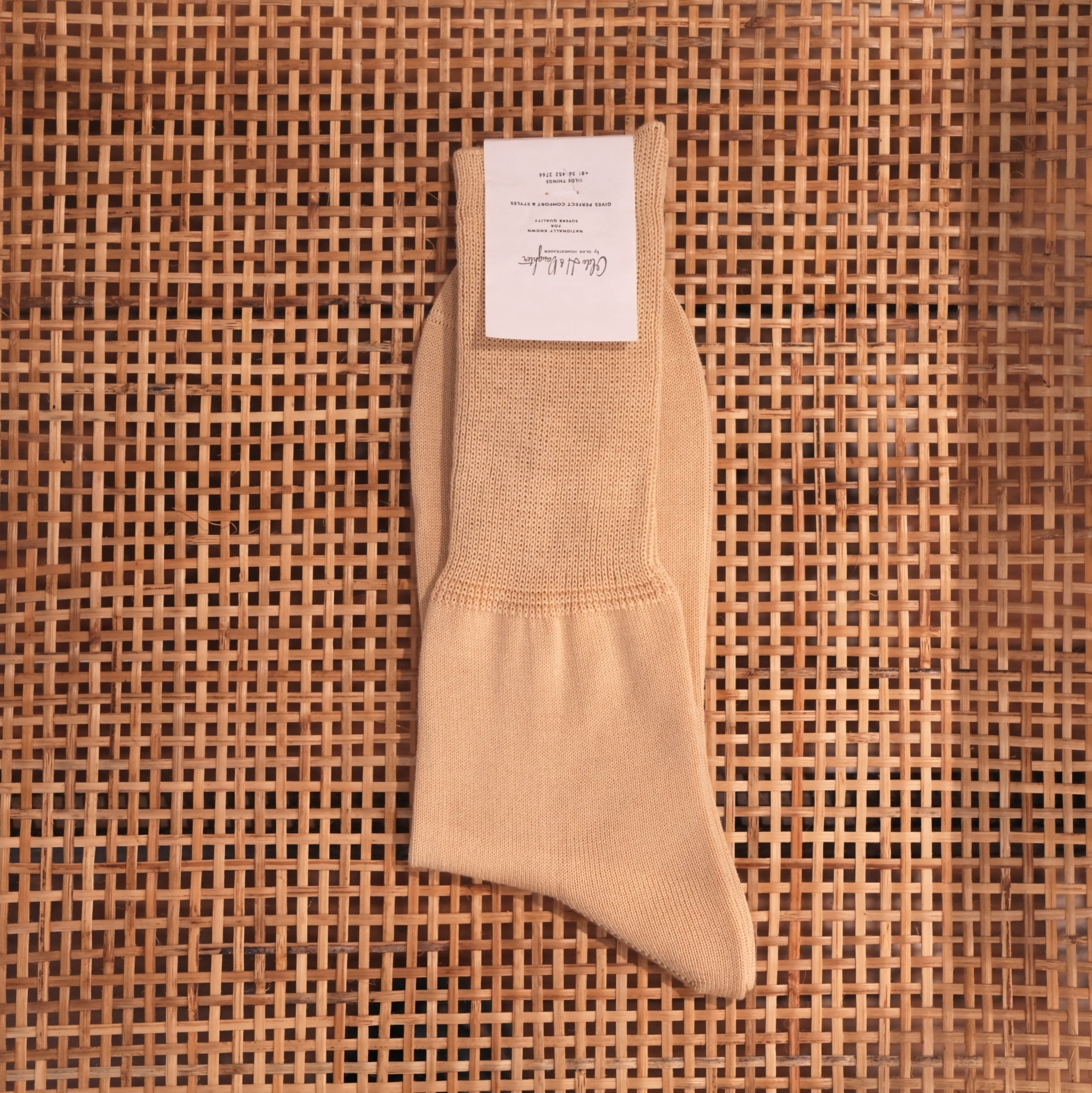 Olde H & Daughter(オールドエイチアンドドーター) "COTTON ANKLET SOCKS" -BUTTER CREAM
