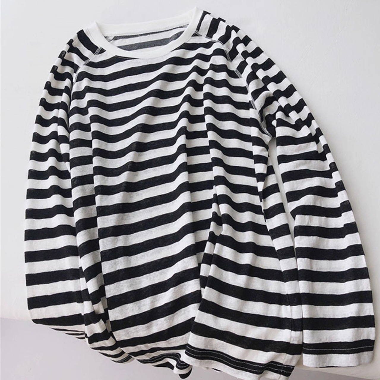 ボーダー柄ロングスリーブシャツ   F0023 - 2