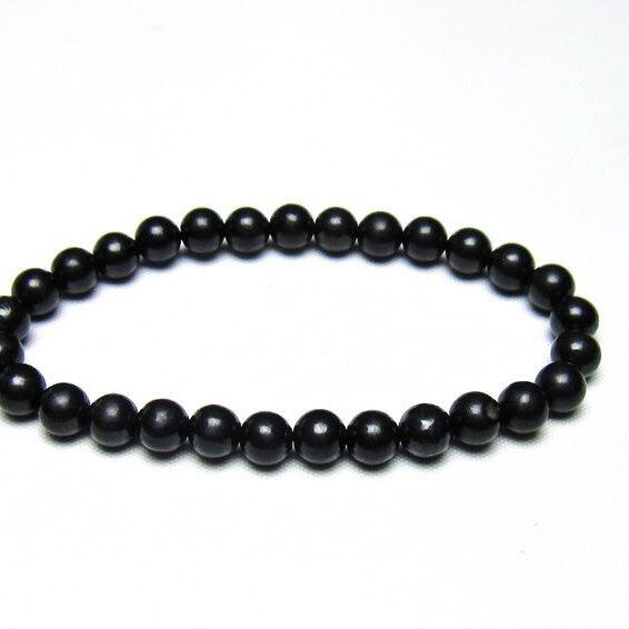 シュンガイト ブレスレット 6mm 一点物 メール便可 111-49623