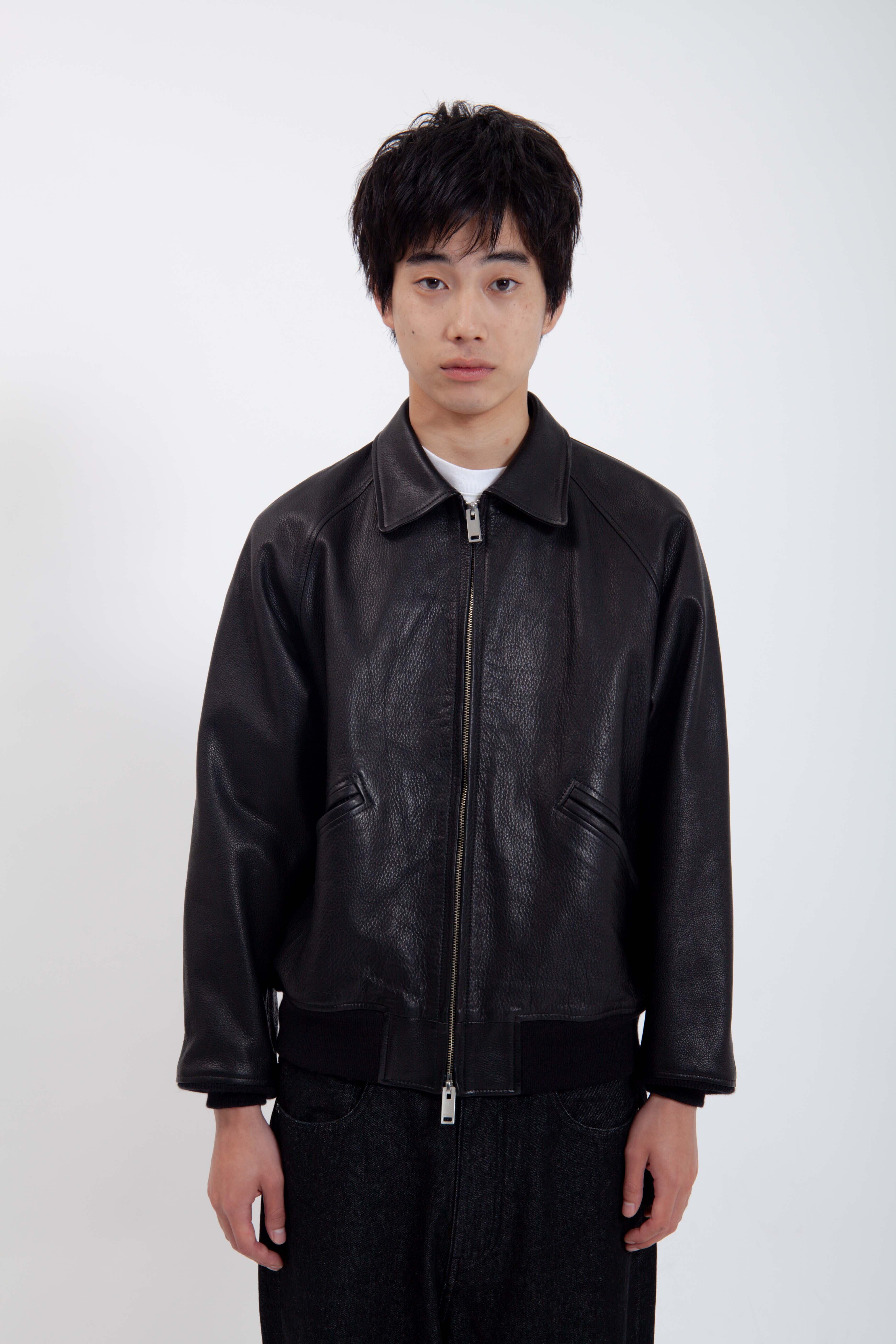 Leather zipup jacket (BLACK) | TTTMSW