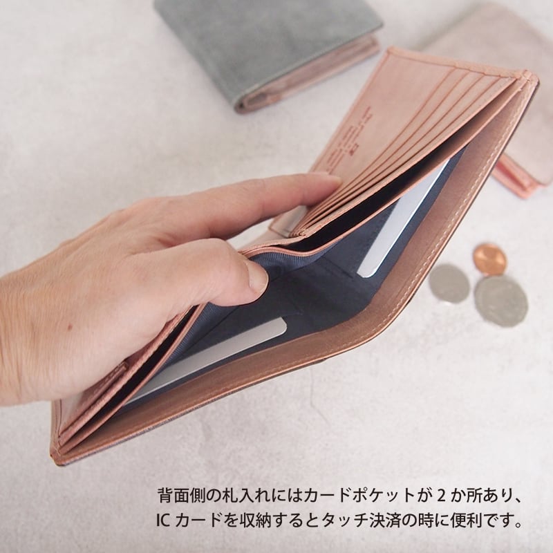 栃木レザー 財布 :ホワイトワックス仕上げ BOX札入れ 二つ折り 栃木レザー 財布 :ホワイトワックス仕上げ BOX札入れ 二つ折り