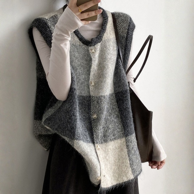 ノースリーブ ニットベスト　 N00134