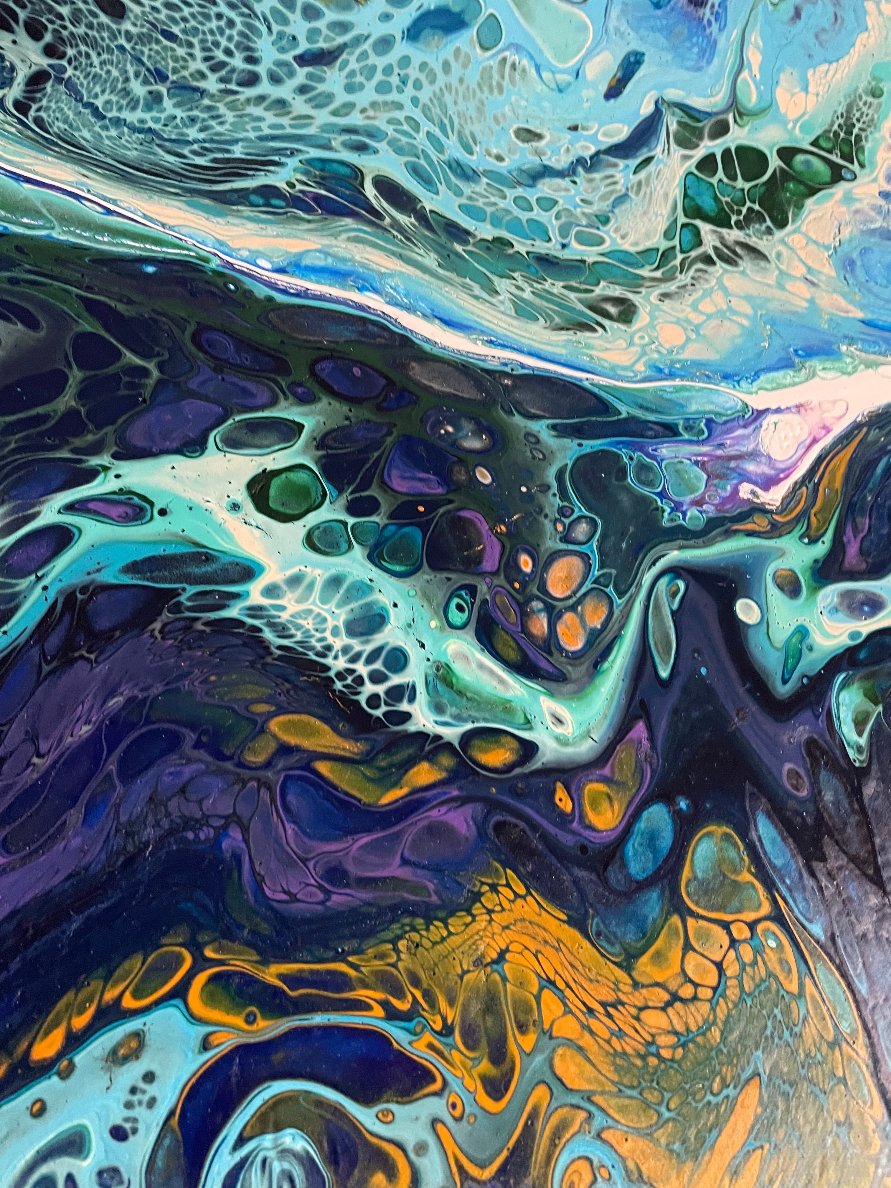 ニスなし 展覧会出品作品 ポーリングアート たらしこみアート